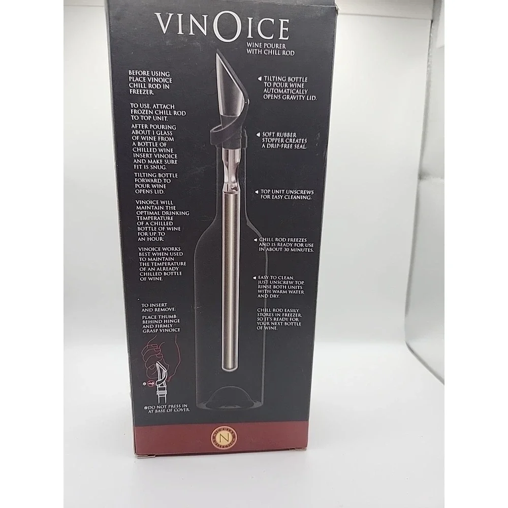 Cork Pops VinOice Wine Pourer with Gravity Lid & Chill Rod new in box